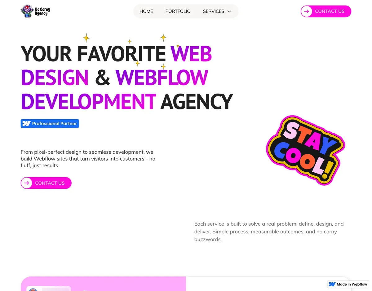 No Corny home page
