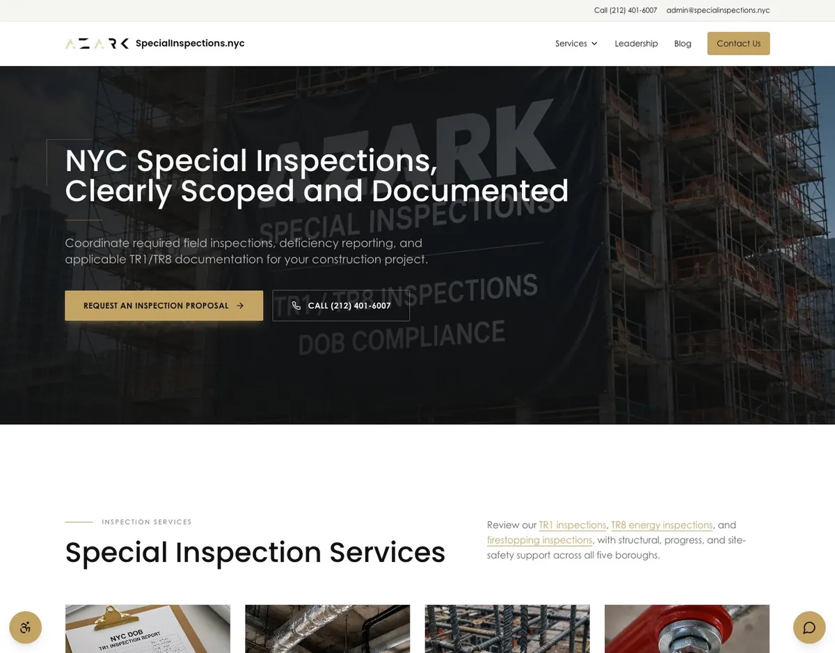 Special Inspections home page